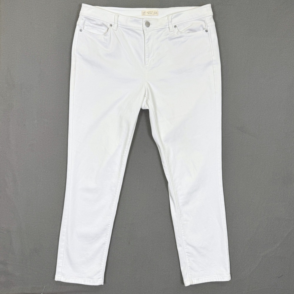 J.Jill Slim Ankle Jeans Women 14 White Authentic Fit Stretch Casual Denim Pants